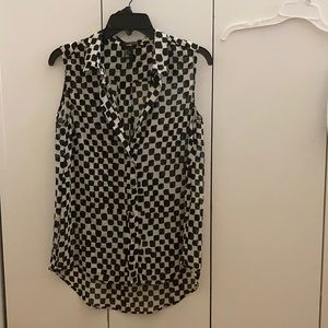 Checkered button top